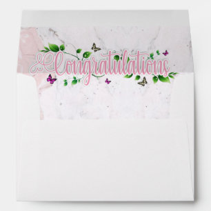 Pink Floral Félicitations texte Enveloppe