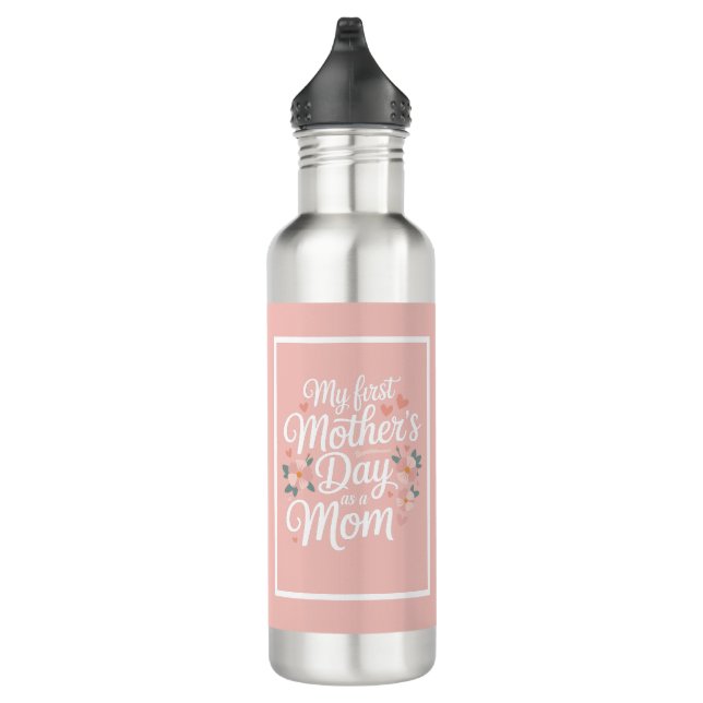 Pink Floral First Mother's Day  710 Ml Water Bottle (Right)