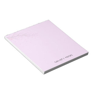 Pink Floral Flower gradient Personalized name Notepad