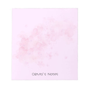 Pink Floral Flower gradient Personalized name Notepad