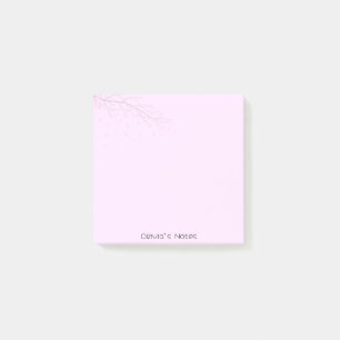 Pink Floral Flower gradient Personalized name Post-it Notes