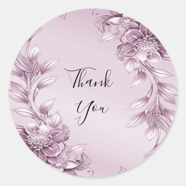 Pink Floral Foliage Sticker (Front)