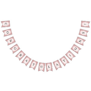 Pink Floral Frame Bunting Flag