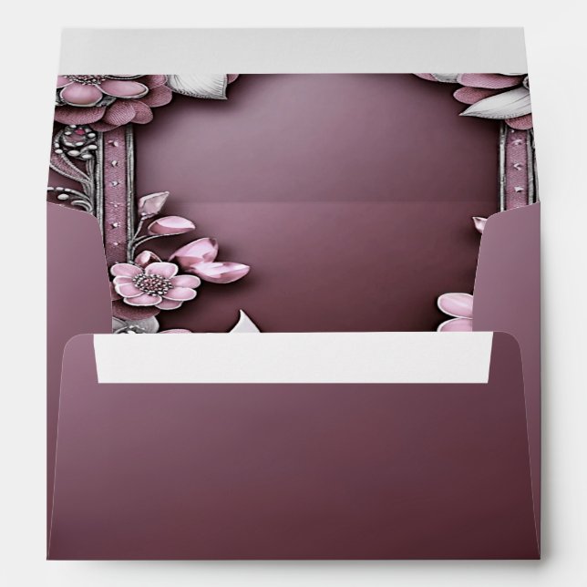 Pink Floral Frame Envelope (Back (Bottom))