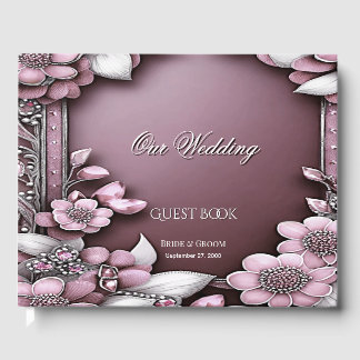 Pink Floral Frame Guest Book