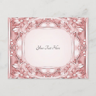 Pink Floral Frame Postcard