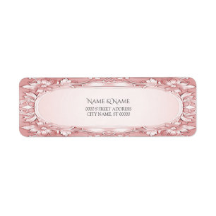 Pink Floral Frame Return Address Label