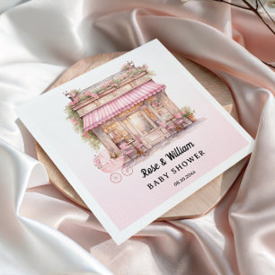 Pink Floral French Café Baby Girl Napkin