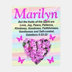 PINK FLORAL FRUITS OF THE SPIRIT CUSTOM BLANKET