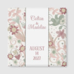 Pink Floral Fun Personalized Inspirivity Wedding  Magnet<br><div class="desc">This pretty wedding magnet features some whimsical pastel flowers and hearts. The fun design has a soft look that is perfect for the spring or summer wedding season. A fun magnet to use as wedding favours or save the date reminders. Find beautiful matching items in the “Spring Vibes” Inspirivity Collection....</div>