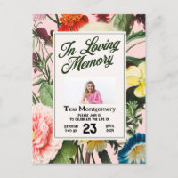 Pink Floral Funeral Invitation