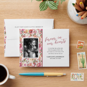 Pink Floral Funeral Seed Packet Memorial Envelope