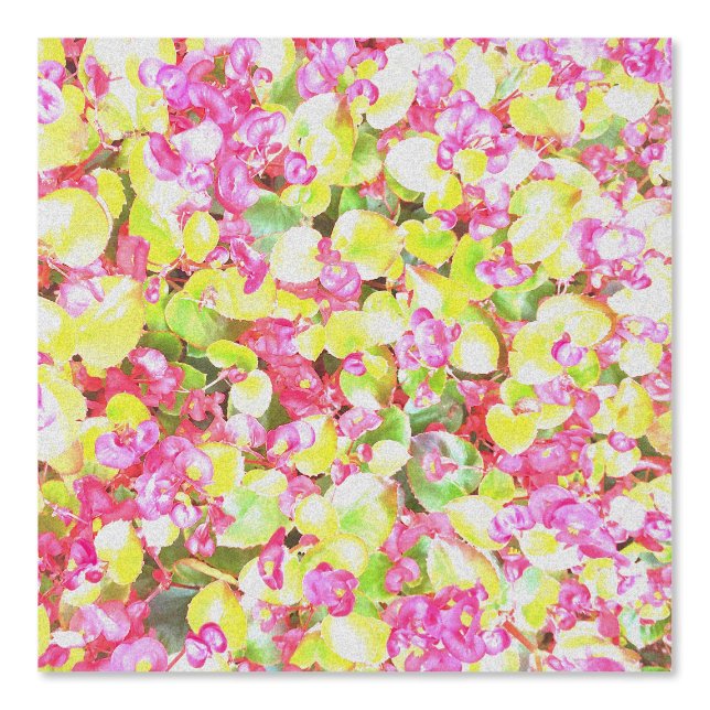Pink Floral Garden Colourful Botanical Print Artsy Wallpaper (Front)