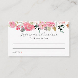 Pink Floral Garden Honeymoon Ideas Enclosure Card