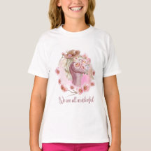 Pink Floral Girls’ t-Shirt  Trendy Inspirational 