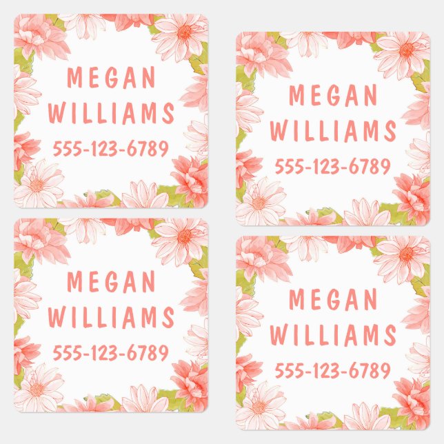 Pink Floral Girly Personalized Name Clothing (Group)
