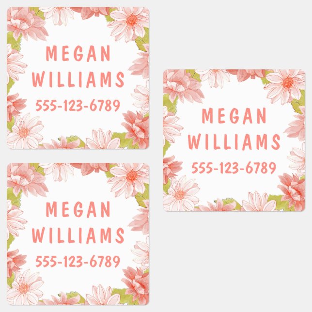 Pink Floral Girly Personalized Name Clothing (Group)