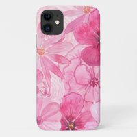 Pink Floral Girly Pretty Daisy Peony Abstract