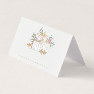 Pink Floral Gold Glitter Pumpkin Fall Party