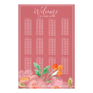 Pink Floral Gold Wedding Photo Print