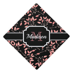 Pink Floral Graduation Cap Topper