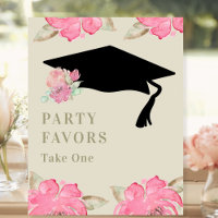 Pink Floral Graduation Party Favours