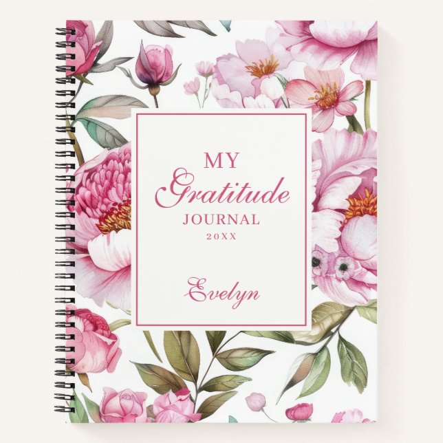 Pink Floral Gratitude Journal (Front)
