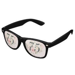 Pink Floral Greenery 75th Birthday Party Retro Sunglasses