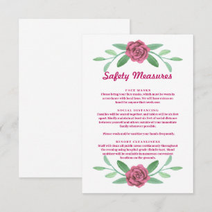 Pink Floral Greenery Foliage Safety Enclosure Card