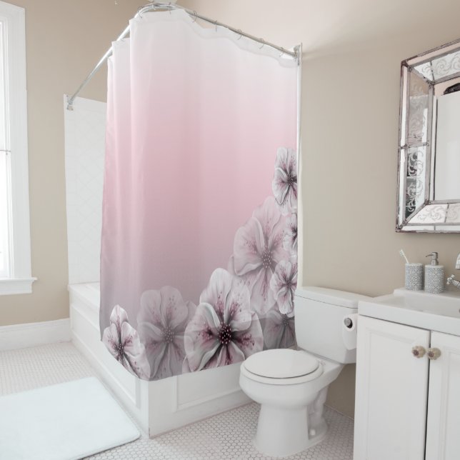 Pink Floral Grey White Ombre (In Situ)