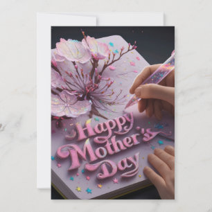 Pink Floral Happy Mother's Day Card