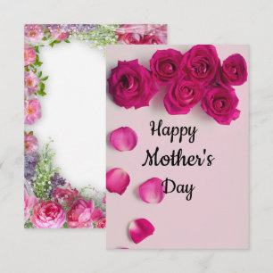 Pink Floral Happy Mother's Day Card