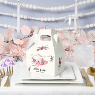 Pink floral Hat Derby Bridal Shower Favor Box