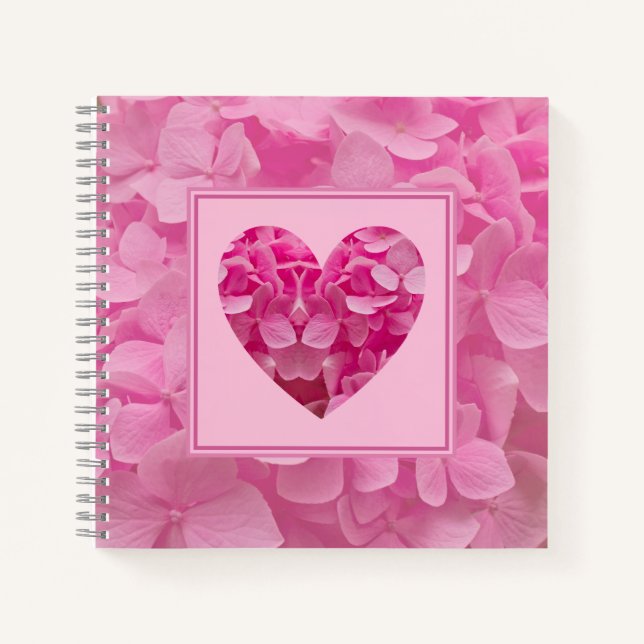 Pink Floral Heart Journal Notebook (Front)