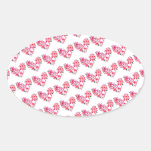 Pink Floral Hearts Envelope Seals