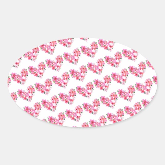 Pink Floral Hearts Envelope Seals (Front)