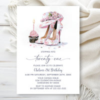 Pink Floral High Heel Shoes 21st Birthday Party