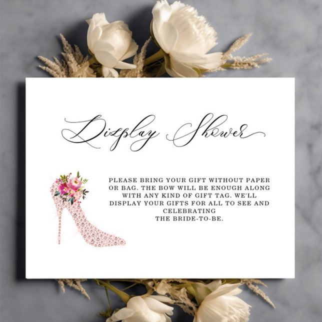 Pink Floral High Heels Display Shower Enclosure Card (Creator Uploaded)