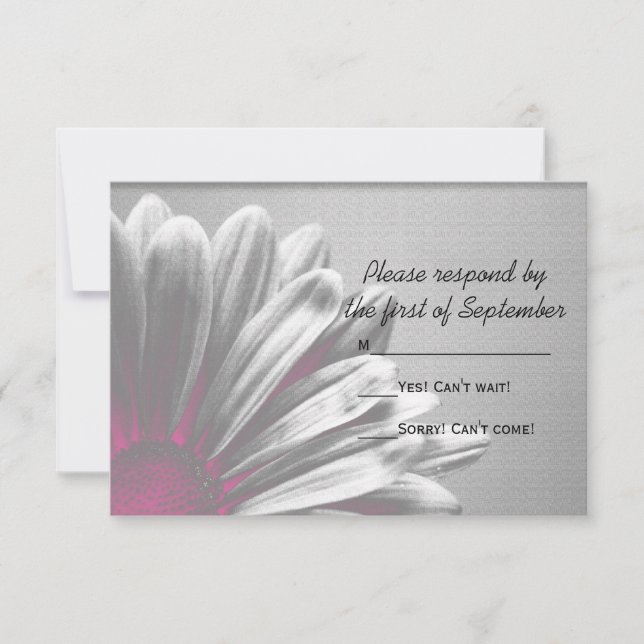 Pink Floral Highlights Wedding RSVP Response Card (Front)