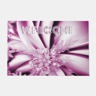 Pink Floral Holiday Christmas Doormat