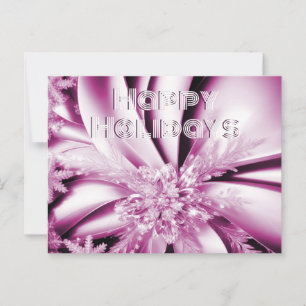Pink Floral Holiday Christmas Postcard
