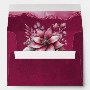 Pink Floral Holiday Envelope