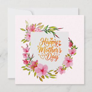 Pink Floral "I Love You Mom" Happy Mother's Day Card