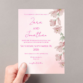 Pink floral invitation