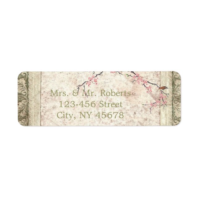 pink floral japanese cherry blossom spring wedding (Front)
