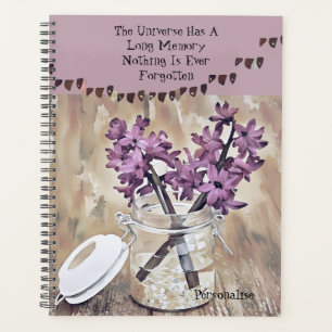 Pink Floral Kilner Jar Motivational Quote Journal  Planner