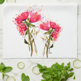 Pink Floral Kitchen Towel