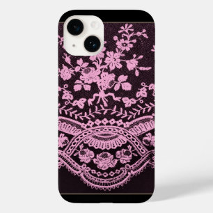 Pink Floral Lace Case-Mate iPhone 14 Case