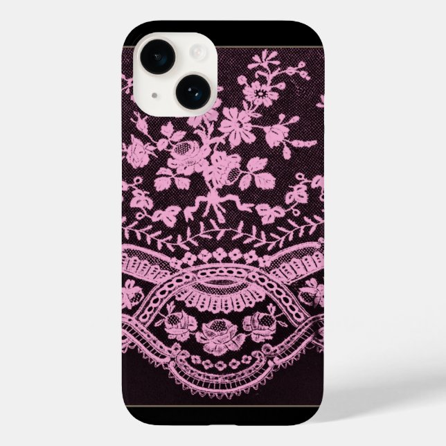 Pink Floral Lace Case-Mate iPhone Case (Back)