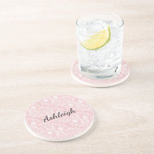 Pink Floral Lace  Coaster